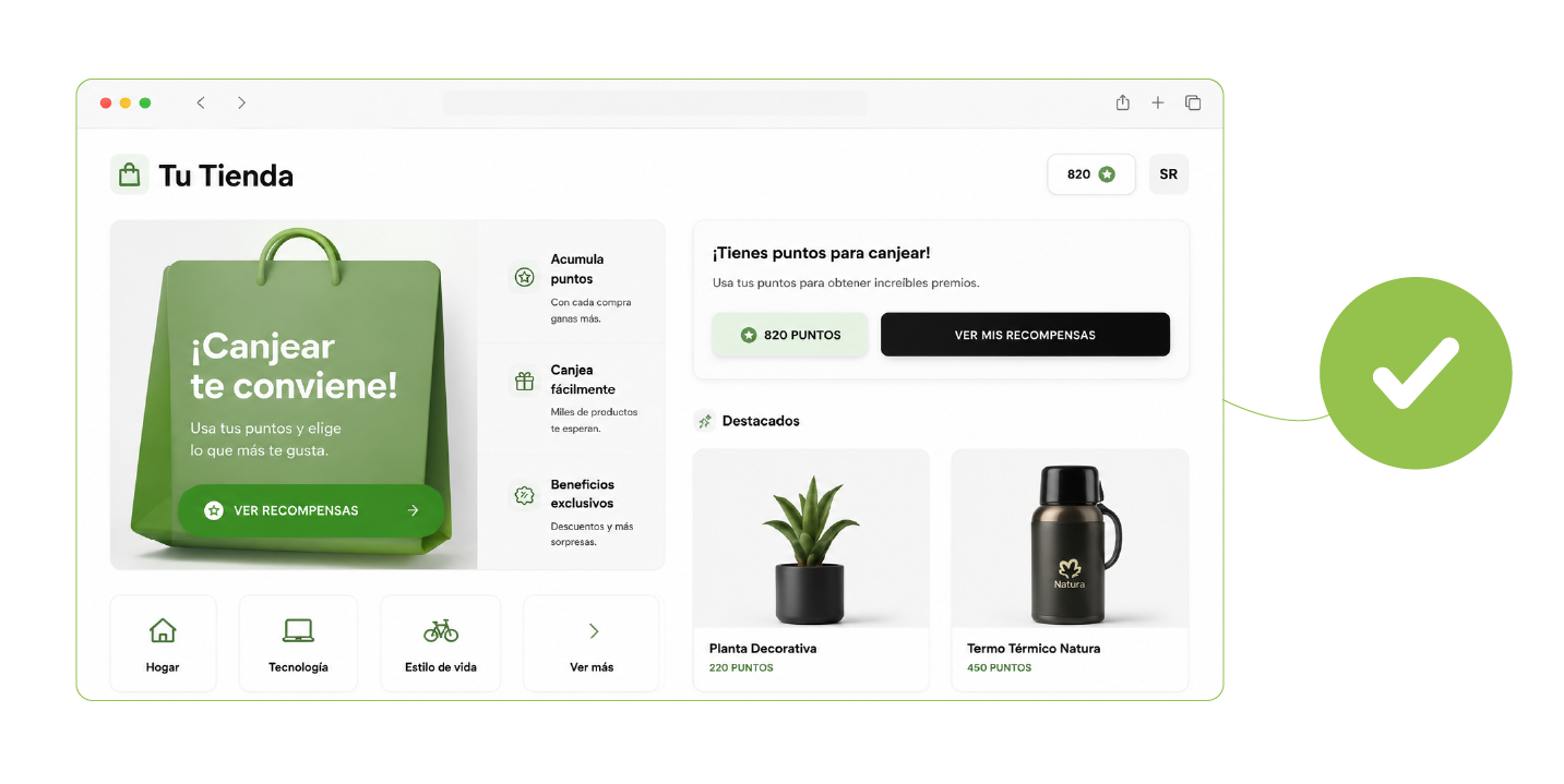 Tienda online propia con el catálogo de productos organizado
